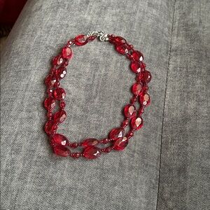 Elegant Red Beaded Necklace